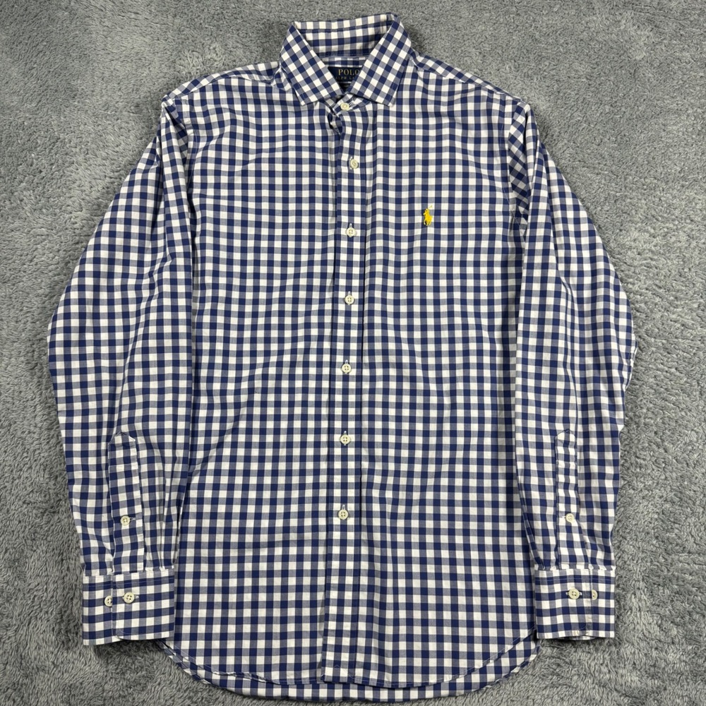 Lot of 2 Polo Ralph Lauren Button Shirts Mens Medium Gingham Check  Non Iron - Picture 5 of 7